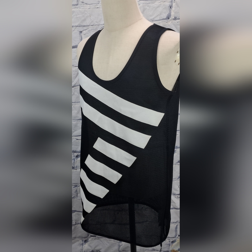 NWT EA7 Emporio Armani Men's Tank Top Big Logo Perforated Mesh Navy White XS - Picture 3 of 16